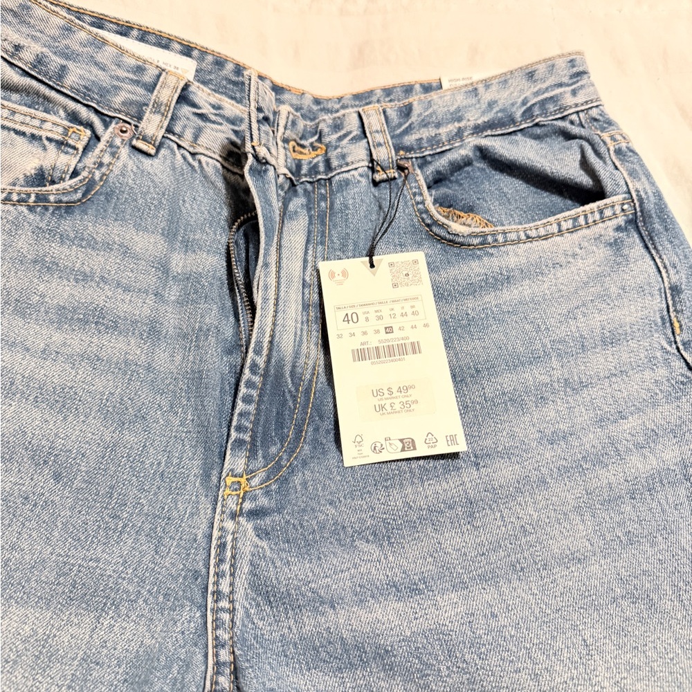 Zara Sky Blue Denim Pants